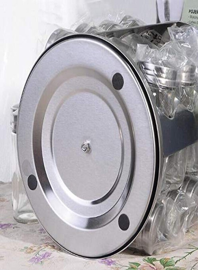 REPLEX رف توابل دوار، طقم من 16 برطمان توابل، رف توابل من الفولاذ المقاوم للصدأ، منظم تخزين التوابل، مناسب لبرج دوار للمطبخ، دائري دوار - Image 5